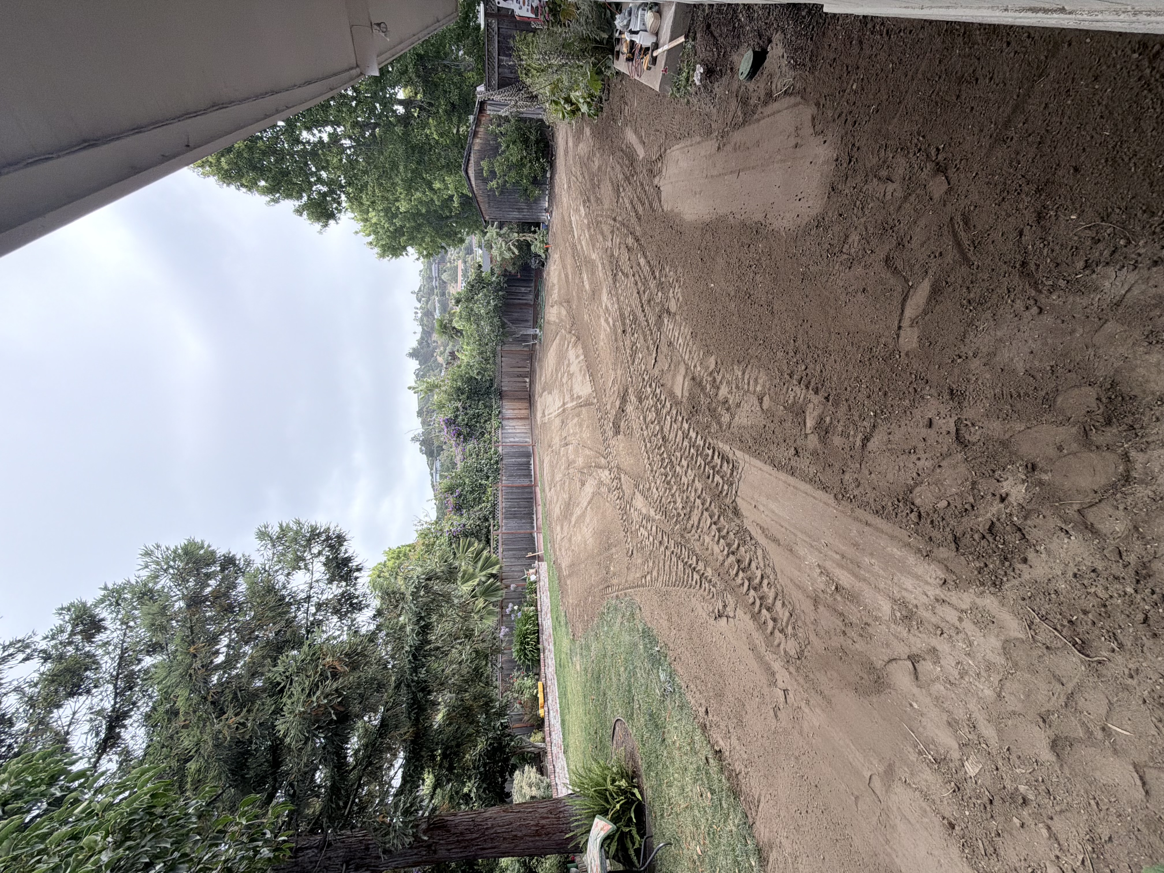 Same backyard after pool removal, filled and graded